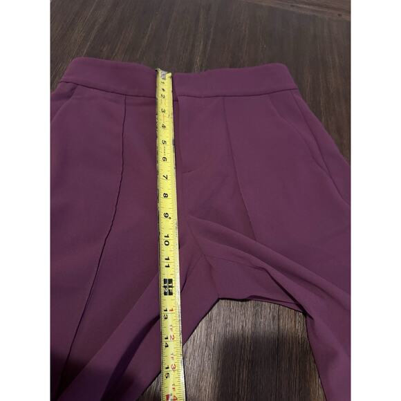 Alice + Olivia Crepe Dress Pants Womens 0 XS Purple Eggplant Work Dress Modest - Picture 9 of 11